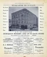 J. F. Stampfer, Palace Pharmach, S. I. Mould Photographer, Husted and Michel, Jas. A. Hayes, Dubuque County 1906